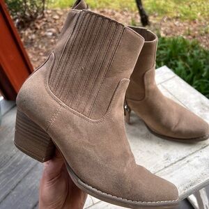 Suede Ankle Booties in Taupe - Women